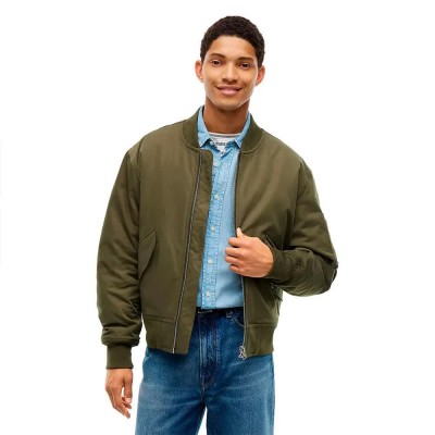 яке,мъжки,якета,дамски,якета,и,палта,tommy,hilfiger,mw0mw46690,bomber,jacket,green,(huntsman,green,ivory,petal)