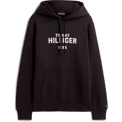 блуза,мъжки,пуловери,дамски,пуловери,tommy,hilfiger,stack,regular,fit,hoodie,sweater,black,(black)