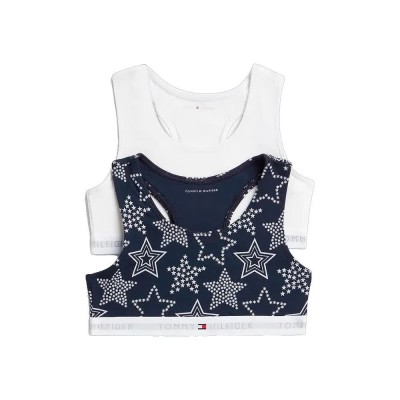 бюстие,детско,бельо,tommy,hilfiger,ug0ug00853,bralette,bra,white,blue,(star,print,ecru)