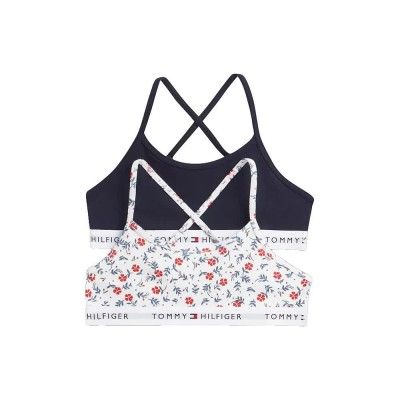 бюстие,детско,бельо,tommy,hilfiger,ug0ug00855,bralette,bra,2,units,white,blue,(ctb,floral,dark,navy)