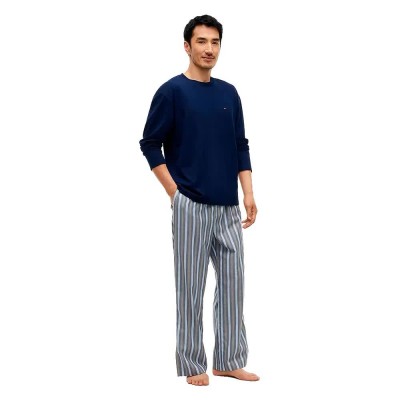 пижама,мъжки,пижами,tommy,hilfiger,um0um03831,long,sleeve,pyjama,blue,(carbon,navy,herringbone,stripe)