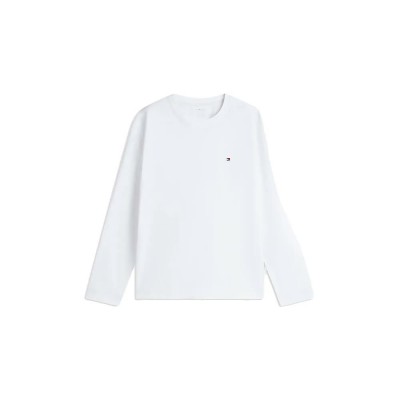 тениска,мъжки,пижами,tommy,hilfiger,um0um04001,long,sleeve,pyjama,t,shirt,white,(white,deep,rouge,flag,aop)