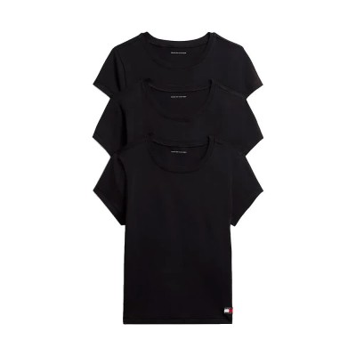 дамско,бельо,дамски,бикини,и,танкини,tommy,hilfiger,uw0uw06657,short,sleeve,base,layer,3,units,black,(black,black,black)