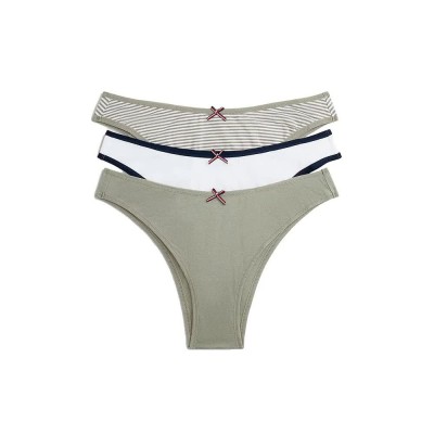 дамско,бельо,дамски,бикини,и,танкини,tommy,hilfiger,uw0uw06665,brazilian,panties,3,units,grey,(utility,sage,utility,sage,stripe,white)