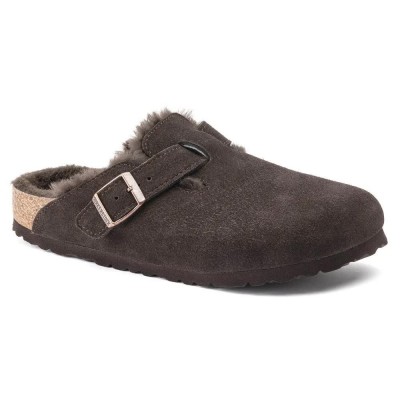 сандали,мъжки,сандали,дамски,сандали,и,чехли,birkenstock,boston,shearling,suede,leather,narrow,sandals,brown,(mocca)