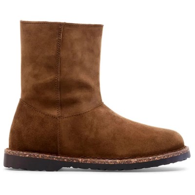 дамски,боти,мъжки,боти,birkenstock,uppsala,zip,shearling,suede,leather,narrow,booties,brown,(dark,tea)