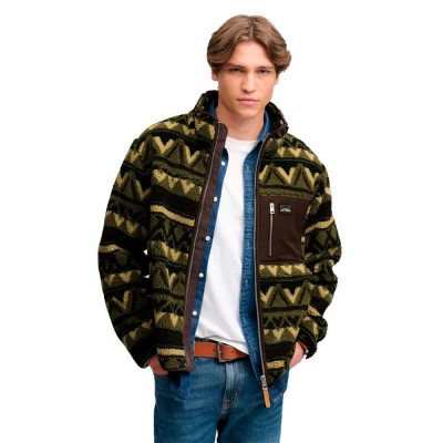 поларена,блуза,мъжки,пуловери,superdry,abstract,fleece,through,full,zip,sweatshirt,green,(snow,peak,green)