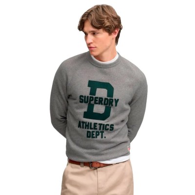 блуза,мъжки,пуловери,superdry,ath,felt,applique,relaxed,crew,sweatshirt,grey,(dark,vintage,grey,marl)