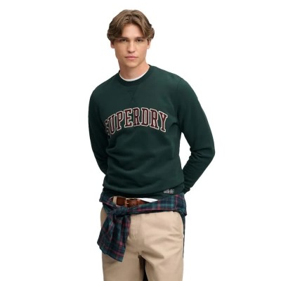 блуза,мъжки,пуловери,superdry,athletic,applique,relaxed,sweatshirt,green,(enamel,green)
