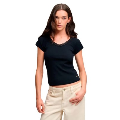тениска,мъжки,тениски,дамски,тениски,superdry,athletic,essential,lace,trim,short,sleeve,v,neck,t,shirt,black,(eclipse,navy)