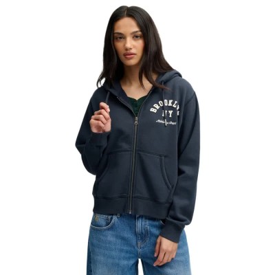 блуза,дамски,блузи,superdry,athletic,essentials,relaxed,crop,full,zip,sweatshirt,blue,(eclipse,navy)