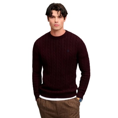 блуза,мъжки,пуловери,дамски,пуловери,superdry,cotton,cable,knit,crew,sweater,brown,(winter,port)