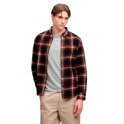 карирана,риза,дамски,ризи,мъжки,ризи,superdry,cotton,lumberjack,long,sleeve,shirt,black,(worker,check,navy)