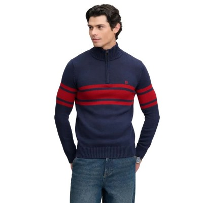 блуза,мъжки,пуловери,дамски,пуловери,superdry,cotton,stripe,knit,half,zip,sweater,blue,(standard,navy,red,stripe)