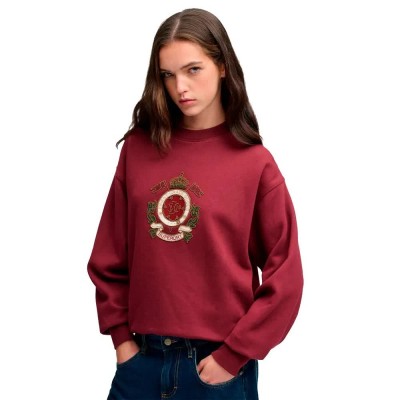 блуза,дамски,блузи,superdry,crest,loose,crew,sweatshirt,red,(burgundy)
