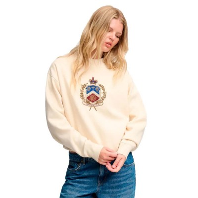блуза,дамски,блузи,superdry,crest,loose,crew,sweatshirt,beige,(natural,cream)