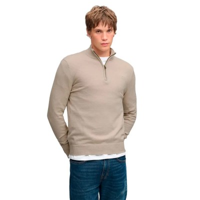 блуза,мъжки,пуловери,дамски,пуловери,superdry,essential,lightweight,wool,blend,half,zip,sweater,beige,(barley,marl)