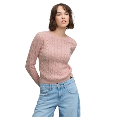 блуза,мъжки,пуловери,дамски,пуловери,superdry,essentials,sd&co,cable,jumper,sweater,pink,(pale,pink)