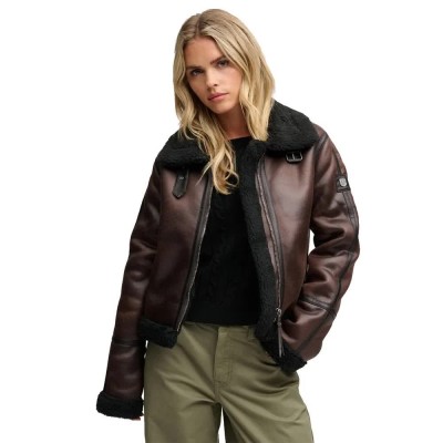 яке,мъжки,якета,дамски,якета,и,палта,superdry,faux,shearling,jacket,brown,(chocolate,brown)