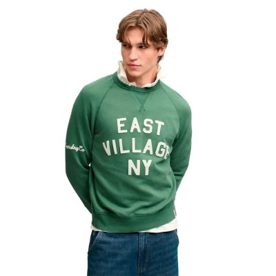 блуза,мъжки,пуловери,superdry,heritage,applique,crew,sweatshirt,green,(rich,boston,green)