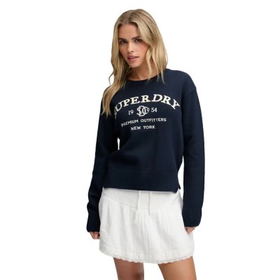 блуза,мъжки,пуловери,дамски,пуловери,superdry,heritage,graphic,jumper,sweater,blue,(eclipse,navy,ecru)