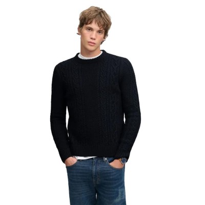 блуза,мъжки,пуловери,дамски,пуловери,superdry,jacob,cable,jumper,sweater,blue,(eclipse,navy)