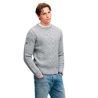 блуза,мъжки,пуловери,дамски,пуловери,superdry,jacob,cable,jumper,sweater,grey,(mid,grey)