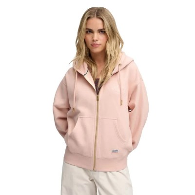 блуза,дамски,блузи,superdry,luxe,casual,full,zip,sweatshirt,pink,(rose,dust)