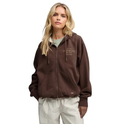 блуза,дамски,блузи,superdry,luxe,fur,lined,full,zip,sweatshirt,brown,(chestnut,brown)