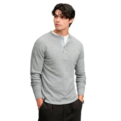 блуза,мъжки,пуловери,дамски,пуловери,superdry,mini,slub,waffle,grandad,sweater,grey,(grey,grit,marl)