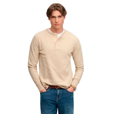 блуза,мъжки,пуловери,дамски,пуловери,superdry,mini,slub,waffle,grandad,sweater,beige,(oatmeal,marl)