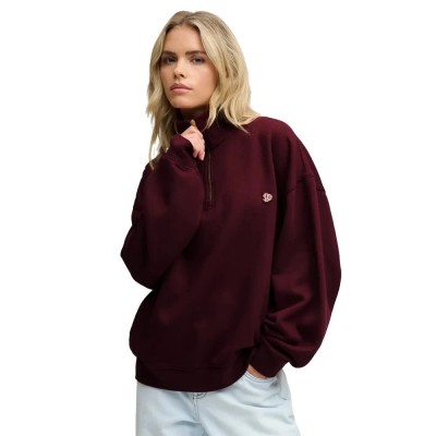 блуза,дамски,блузи,superdry,monogram,half,zip,sweatshirt,red,(port,red)