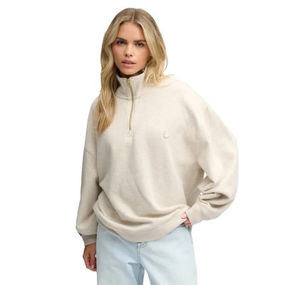 блуза,дамски,блузи,superdry,monogram,half,zip,sweatshirt,beige,(pumice,marl)
