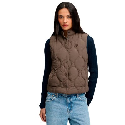 елек,дамски,жилетки,superdry,onion,quilt,crinkle,snap,vest,brown,(deep,khaki,green)