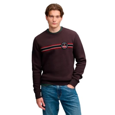 блуза,мъжки,пуловери,superdry,outdoor,stripe,logo,relaxed,sweatshirt,brown,(chocolate,plum,brown)