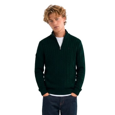блуза,мъжки,пуловери,дамски,пуловери,superdry,preppy,cotton,cable,half,zip,sweater,green,(quad,green)