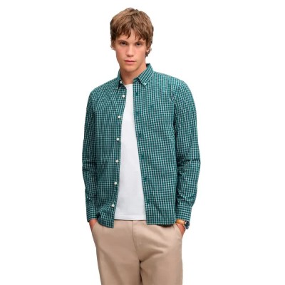 карирана,риза,дамски,ризи,мъжки,ризи,superdry,preppy,poplin,long,sleeve,shirt,green,(glen,green,check)