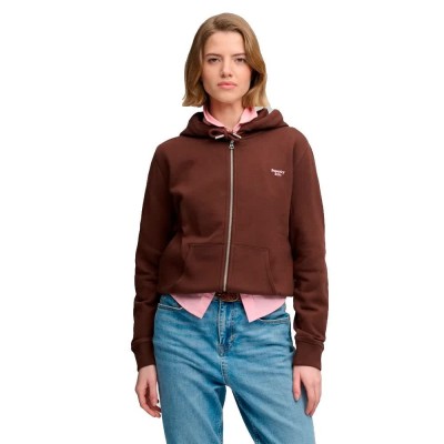 блуза,дамски,блузи,superdry,signature,embroidered,full,zip,sweatshirt,brown,(chestnut,brown)