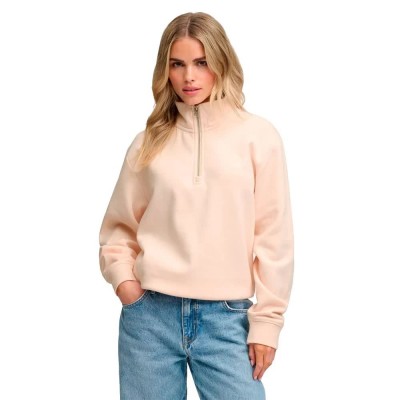 блуза,дамски,блузи,superdry,signature,embroidered,half,zip,sweatshirt,pink,(rose,blush,pink)