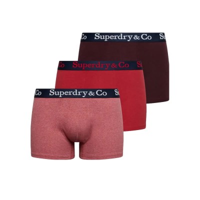 боксерки,мъжко,бельо,superdry,m3110481a,trunk,boxers,3,units,red,(port,marl,red,marl,red,grit)