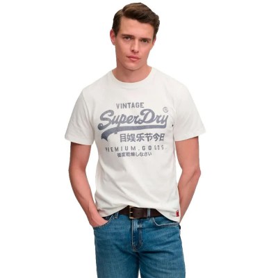 тениска,мъжки,тениски,дамски,тениски,superdry,vintage,logo,classic,short,sleeve,t,shirt,white,(cream)