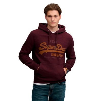 суичър,мъжки,пуловери,superdry,vintage,logo,heritage,relaxed,hoodie,purple,(tawny,port,marl)