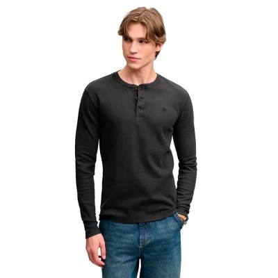 блуза,мъжки,пуловери,дамски,пуловери,superdry,waffle,long,sleeve,henley,sweater,grey,(washed,black)