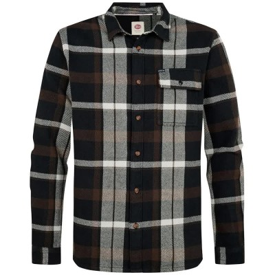 риза,с,дълъг,ръкав,дамски,ризи,мъжки,ризи,petrol,industries,m,3060,sil410,long,sleeve,shirt,brown,(deep,black)