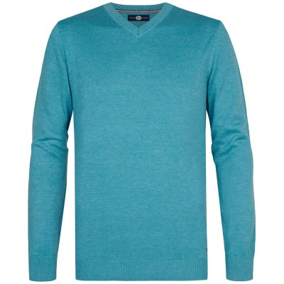 блуза,мъжки,пуловери,дамски,пуловери,petrol,industries,m,ros,kwv200,v,neck,sweater,blue,(iron,blue)
