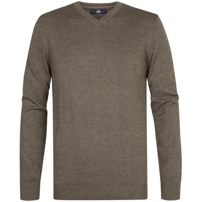 блуза,мъжки,пуловери,дамски,пуловери,petrol,industries,m,ros,kwv200,v,neck,sweater,grey,(mossy,stone)