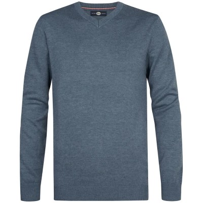 блуза,мъжки,пуловери,дамски,пуловери,petrol,industries,m,ros,kwv200,v,neck,sweater,blue,(storm,blue)