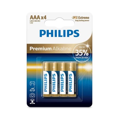 батерии,philips,premium,alkaline,aaa,alkaline,batteries,golden,(multicolor)