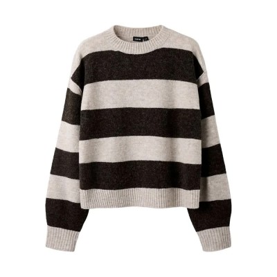 блуза,мъжки,пуловери,дамски,пуловери,lmtd,bynthe,stripe,sweater,brown,(peyote,stripes,black,coffee)