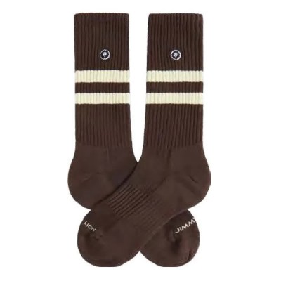 чорапи,мъжки,чорапи,дамски,чорапи,jimmy,lion,athletic,essentials,stripes,crew,socks,brown,(brown)